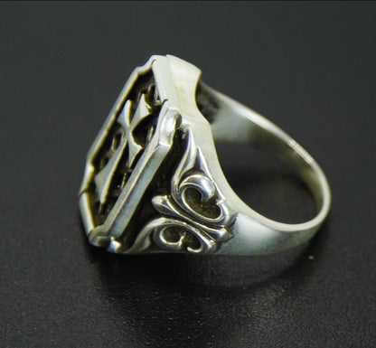 Anel Prata 925 Cross