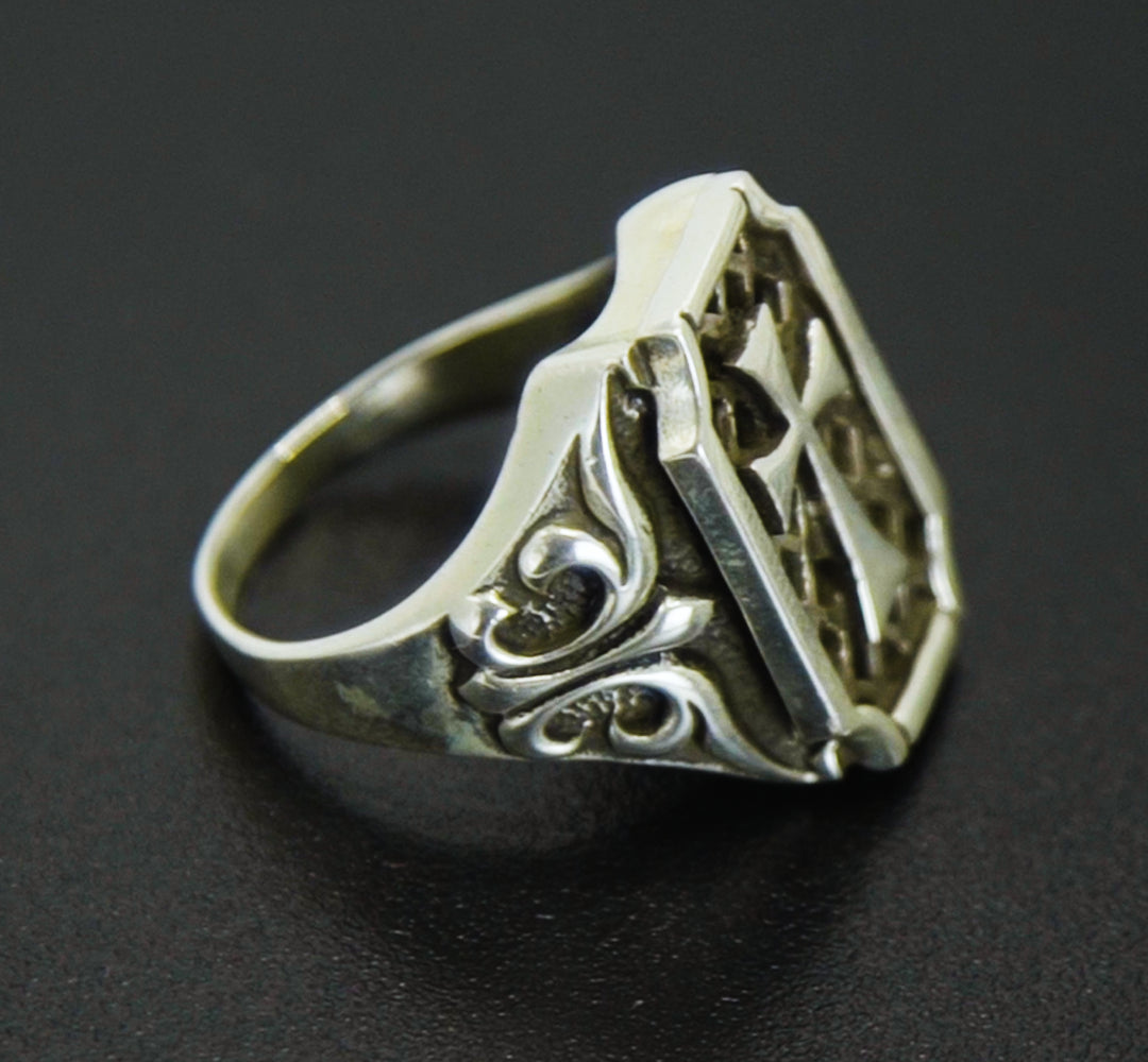 Anel Prata 925 Cross