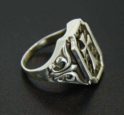 Anel Prata 925 Cross